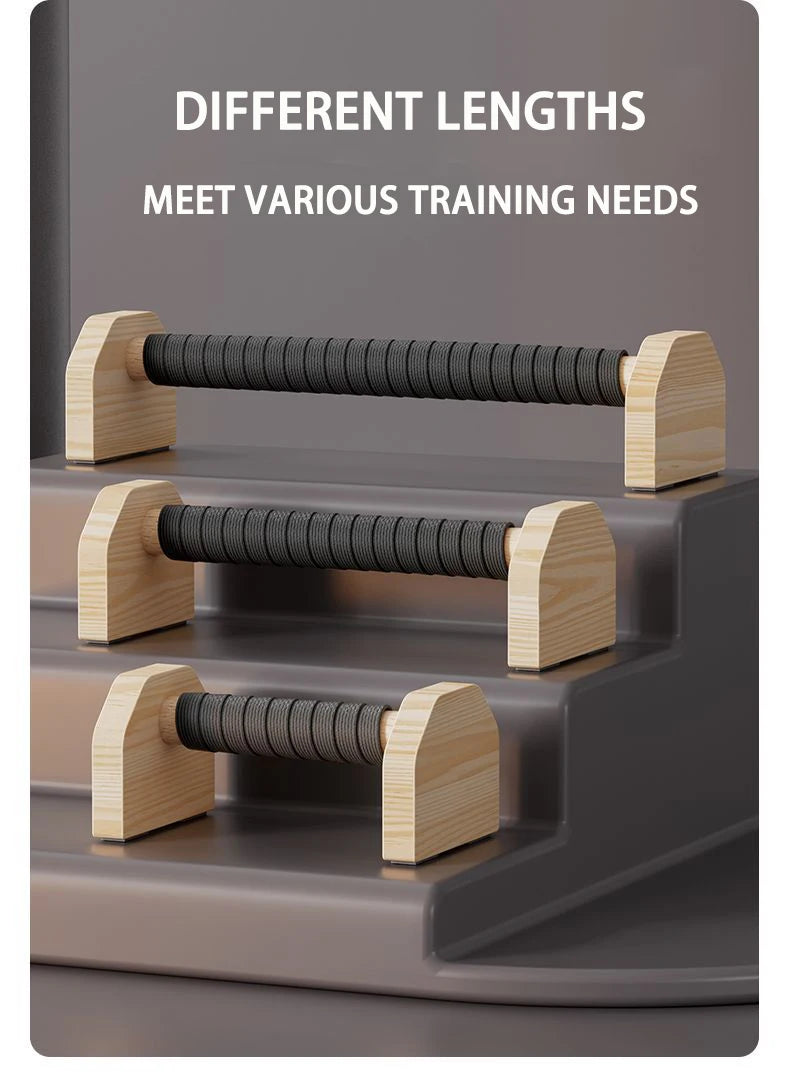 Push-up Stand Wood Pushup Bars Exercise Non-Slip Parallettes Handle Stands Calisthenics Fitness Equipment Home Strength Training