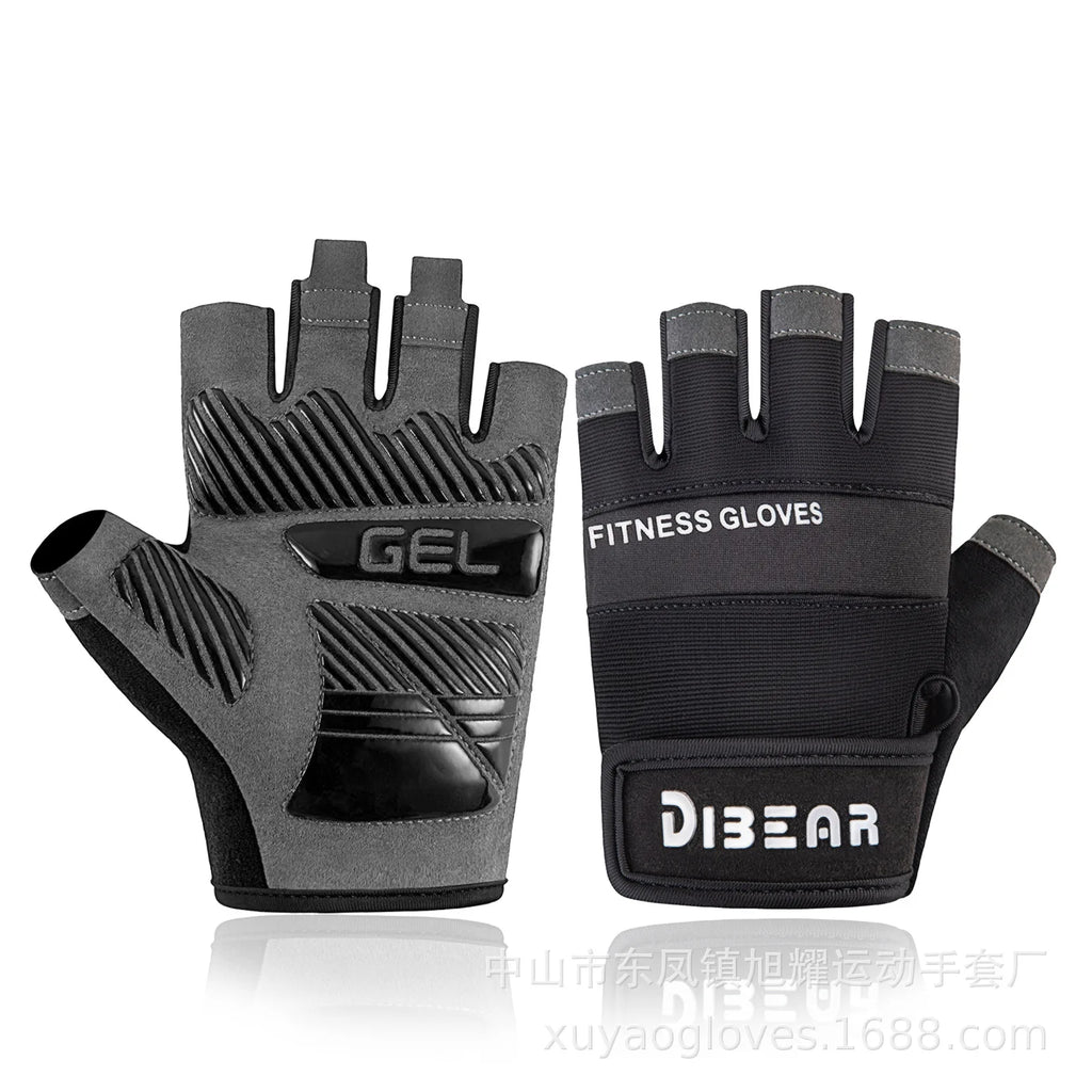 1 Pair Bodybuilding Gym Gloves Weightlifting Dumbbell Training Anti-Slip Fitness Gloves Crossfit Workout Exercise for Men Women