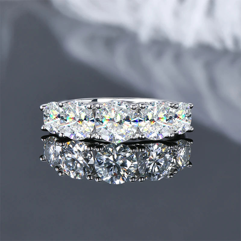 IOGOU 3.6ctw. D Moissanite Wedding Rings for Women 18k Gold Plated 925 Silver Promise Finger Jewelry Certified Lab Diamond Bands