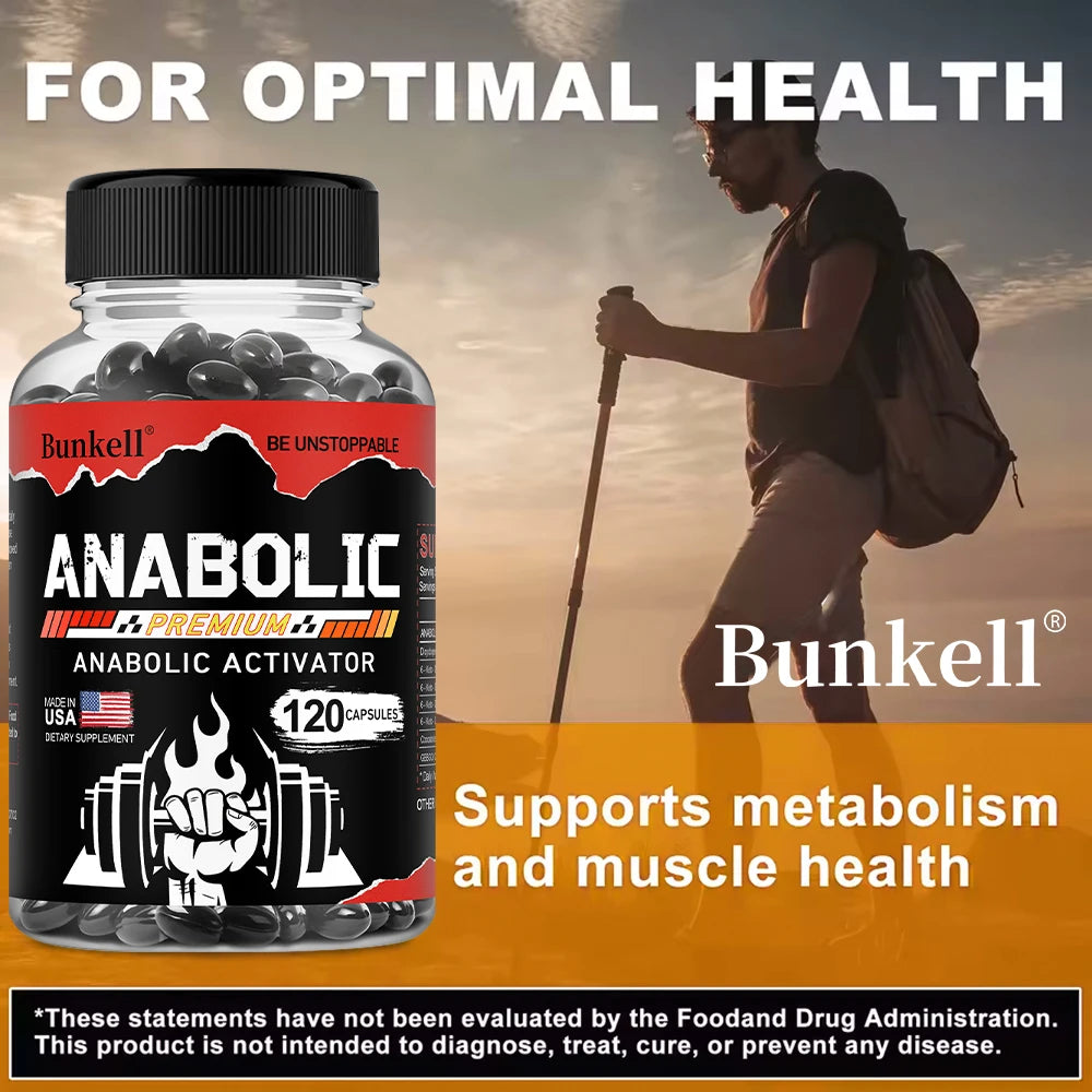 Men’s Muscle Builder Capsules - Lean Muscle Growth, Strength, Endurance & Recovery, Anabolic Activator, 30/60/120 Capsules