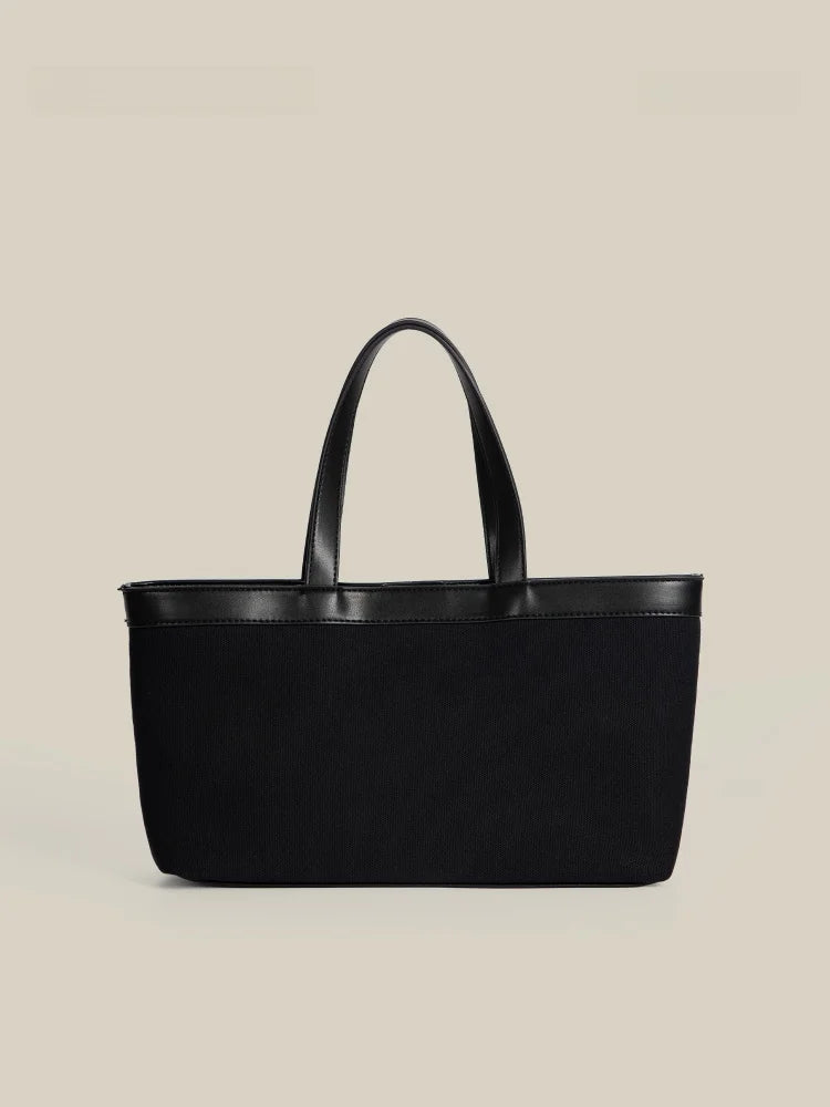 PEPPIHOME Women's Canvas Tote Bag Commuter Handbag Single Shoulder Bag Korean Style Summer New Arrival Soft PU Leather
