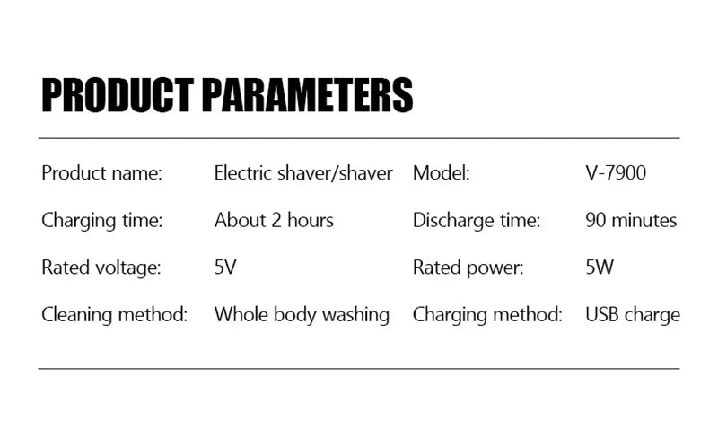 5 In 1 Electric Shaver For Men Bald Head Hair Clipper Nose Trimmer 7D Floating Blade Head Shaving Beard Knife Rechargeable Razor