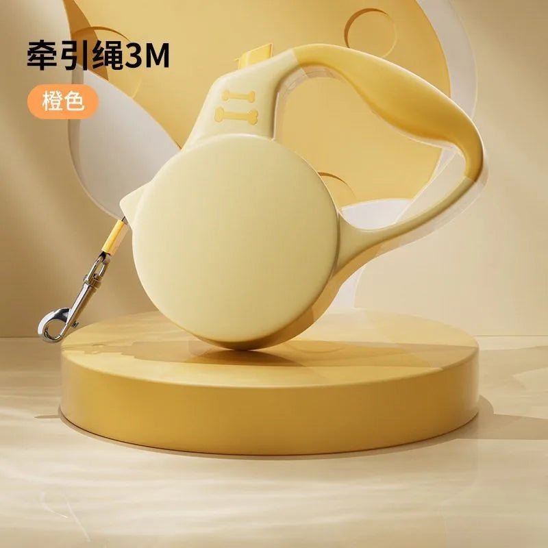 Automatic Retractable Dog Leash 5 Meters Long Teddy Dog Walking Rope Polyester Material for Small to Medium Sized Dogs
