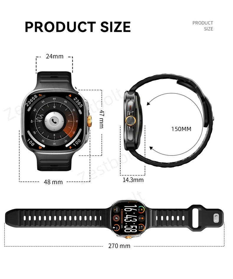 Original M99 Smartwatch with 2.4 Inch AMOLED Screen 4G/5G SIM Card Slot GPS WiFi 190° Rotating Camera Android 10.0 Gaming Watch