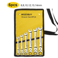 Ratcheting Wrench Set Metric and Standard 12-Point Box End Combination Spanner Gear Wrench Garage Tool Set,CR-V Full Polished