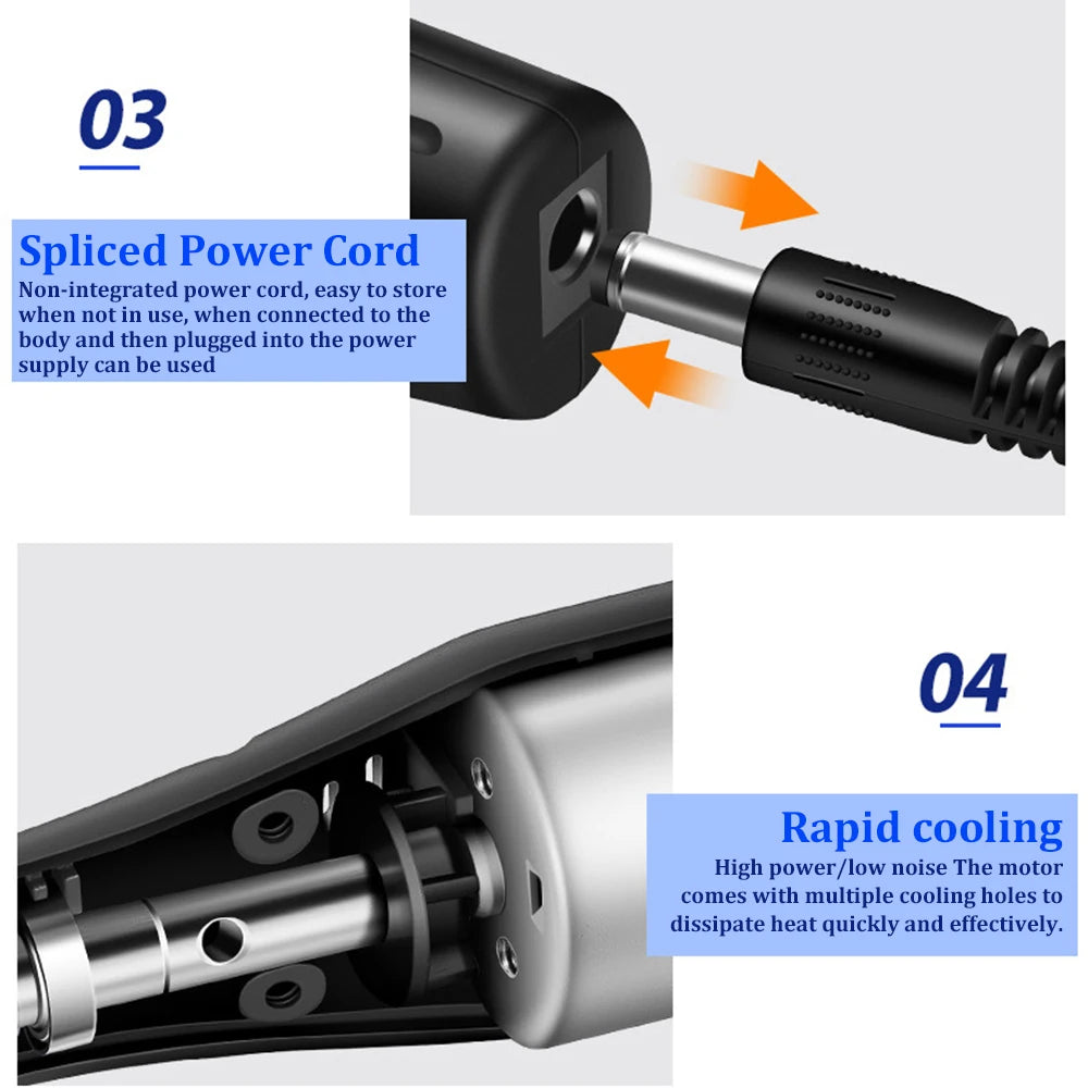 Mini Electric Drill Grinder with Drill Bit Sets 12V Portable Electric Carving Pen Rotary Household Drill Polish Grinding Machine