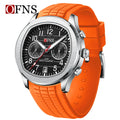 OFNS 8020 Fashion Men's Quartz Watch Double Hole Five Needle Waterproof Luminous Calendar Business Men's Quartz Watch
