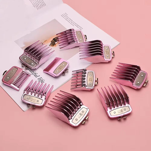 10 Piece Set Barbershop Hairdressing Electroplating Haircut Limit Comb Trimmers Positioning Comb Salon Styling Tool Bring A Box
