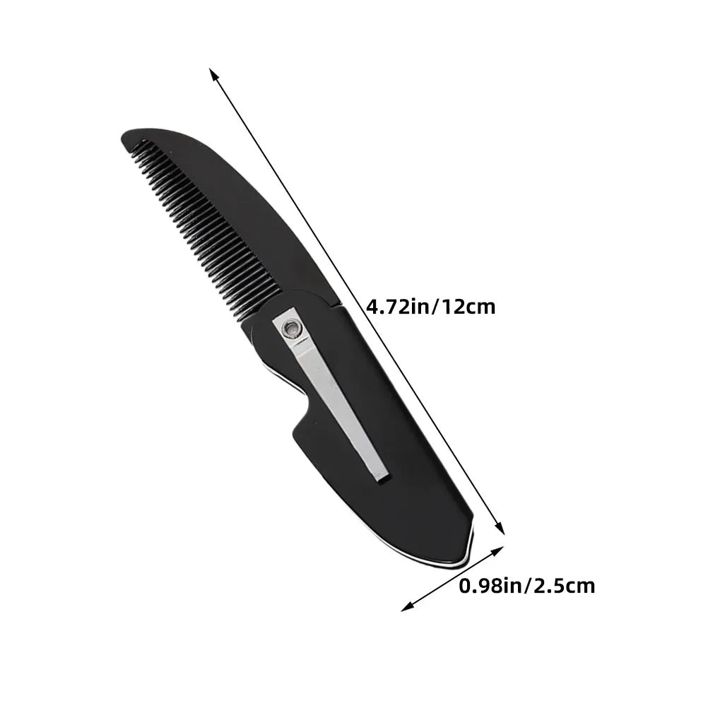 5Pcs Folding Beard Comb for Men Portable Pocket Mustache Grooming Tool Small Compact Fine Toothed Styling Comb for Hair Beard