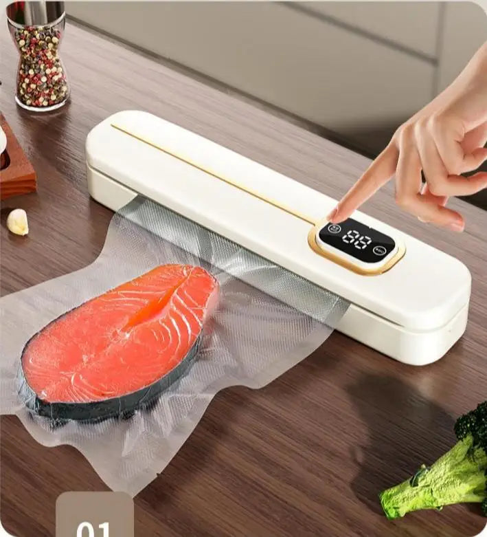 Automatic Vacuum Sealer Machine for Food Preservation Dry Wet Mode Vacuum Packer with 10pcs Bags Free Kitchen Sealing System