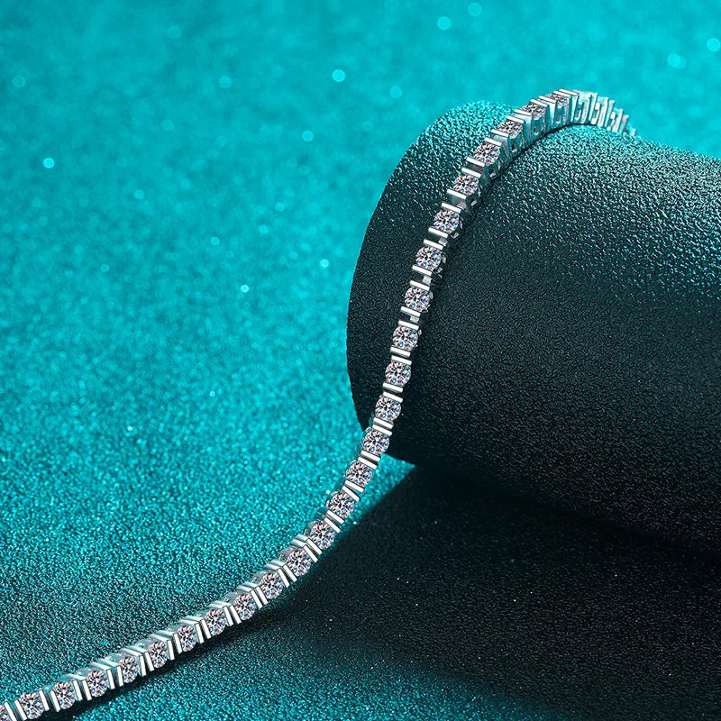 Women's PT950 Platinum Bracelet, 18cm Single 10 Points 3.9 Carat, Hip-Hop Luxury Style Full Diamond Jewelry.