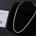 100% Real Moissanite Tennis Necklace for Woman Men Wedding Jewelry With GRA 925 Sterling Silver Plated 18K White Gold Necklace