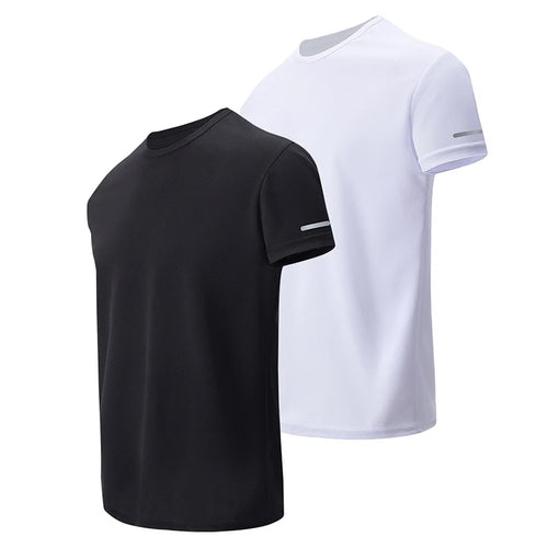 1/2/4Pcs Men's Summer Solid Color Mix And Match Short-sleeved Young Men's Loose Quick-drying Sports Running Shirt Middle-aged T-