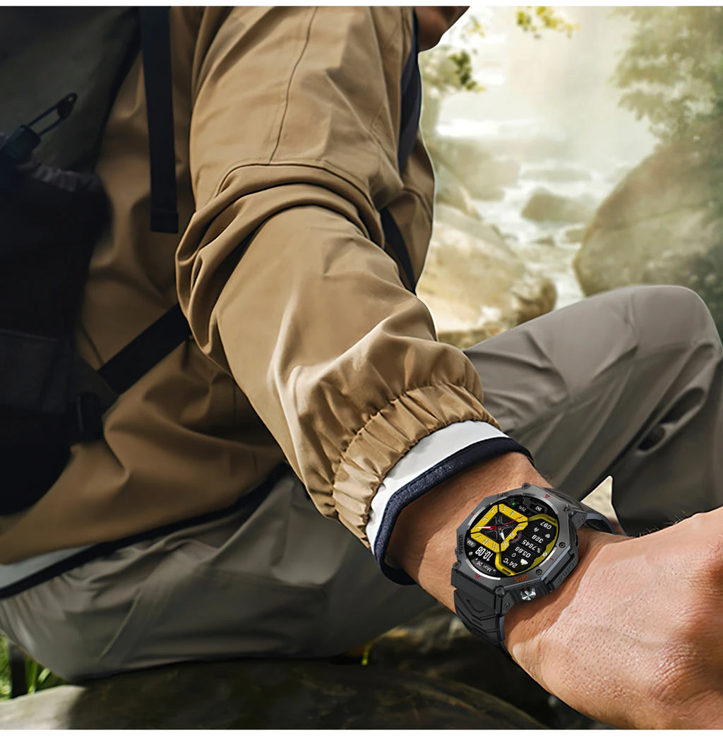 New ChatGPT AI assistant smartwatch with 5ATM water resistance, GPS, built-in dual-frequency GNSS and compass. For men and women