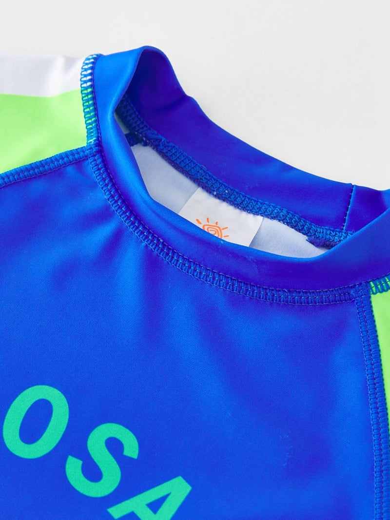 Children's Swimsuit Orange Long Sleeve Rash Guard Kids UPF50 UV Protection Boy's Beach Clothes Shark Swimming Bathing Suit Kids