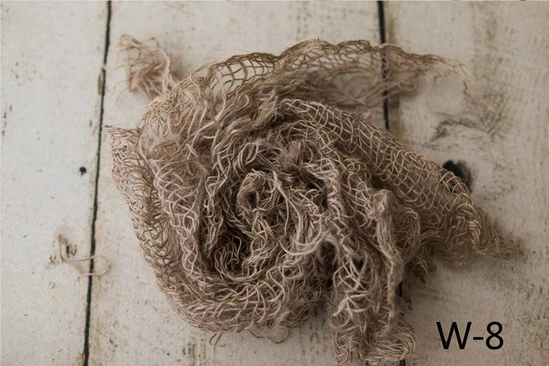 Newborn Photography Props Handmade Twine Net Folding Linen Blanket Mat Background Photo Decoration Studio Shooting Accessories
