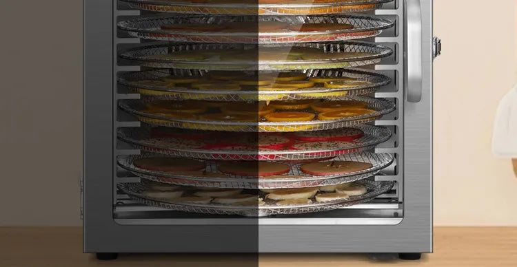 10/12/16 Tier Rotary Food Dehydrator Smart Commercial & Home Dryer for Fruit, Veg, Meat, Snacks, Herbs
