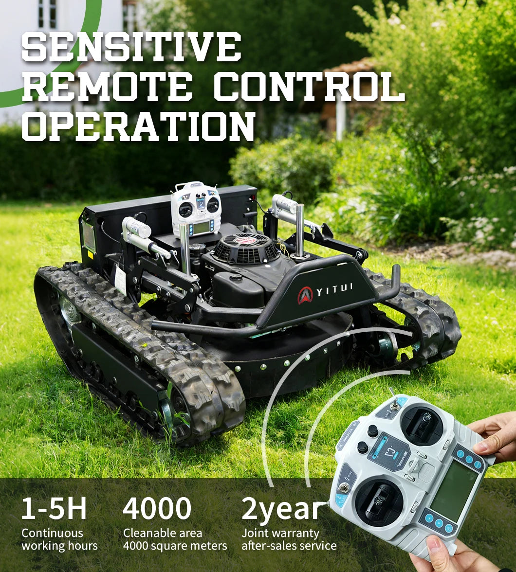 Personalized Customized Ce Epa All Terrain Lawn Mowing Robot With Rubber Tracks And Multi Functional Remote Control