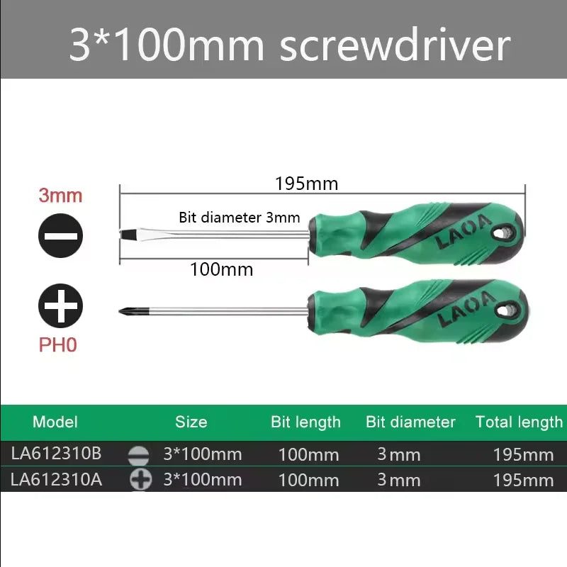 LAOA2pcsS2 alloy steel screwdriver household screwdriver phillips screwdriver screwdriver repair with magnetic