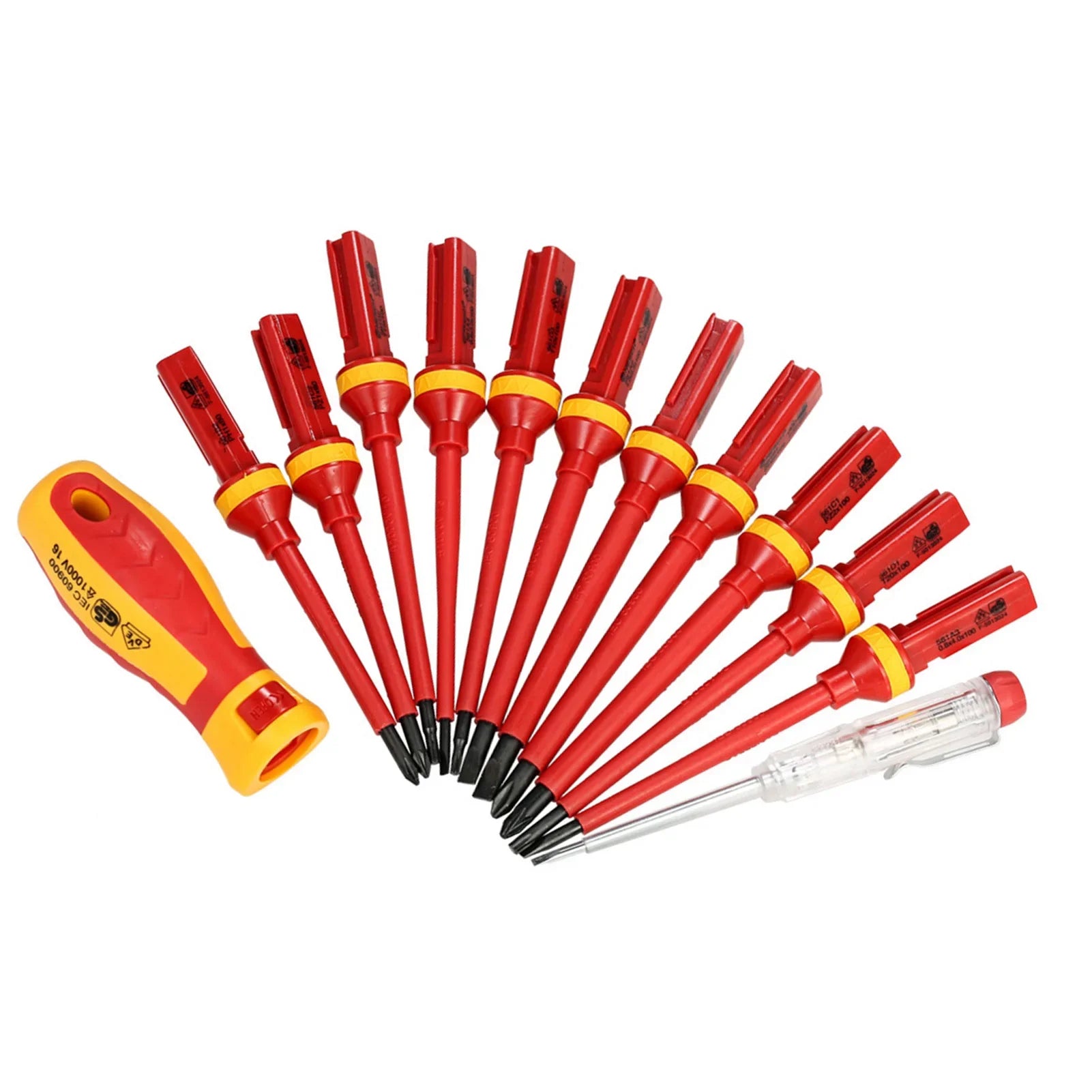 VDE Insulated Screwdriver Set 1000V Slotted Phillips Magnetic Screw Driver Bits Kit With Tester Pen Electricians Hand Tools