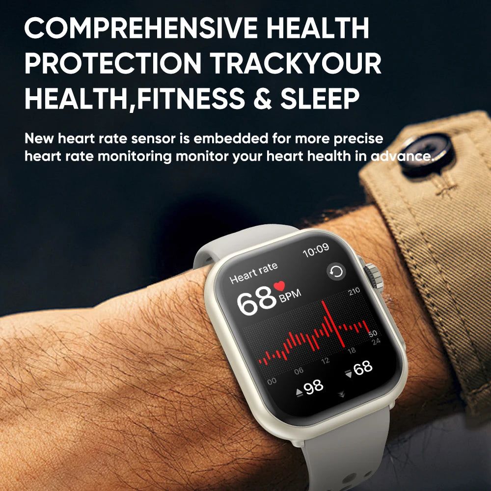 2025 New 1000mAh Battery AMOLED Smart Watch Ultra K62 Men Women Heart Rate 100+Sport HD Bluetooth Call IP67Waterproof SmartWatch