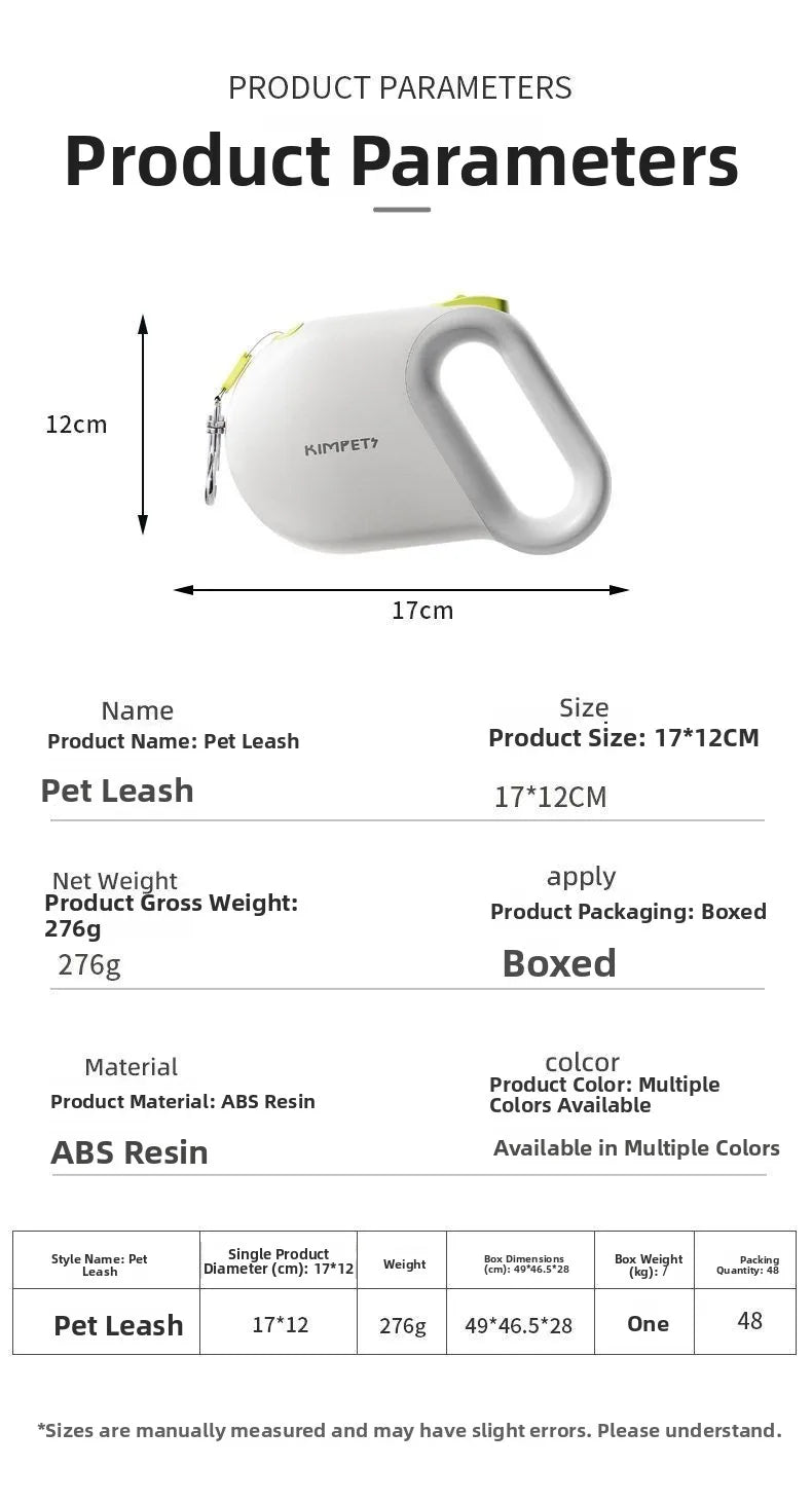 Automatic Retractable Dog Leash 5 Meters Long Teddy Dog Walking Rope Polyester Material for Small to Medium Sized Dogs