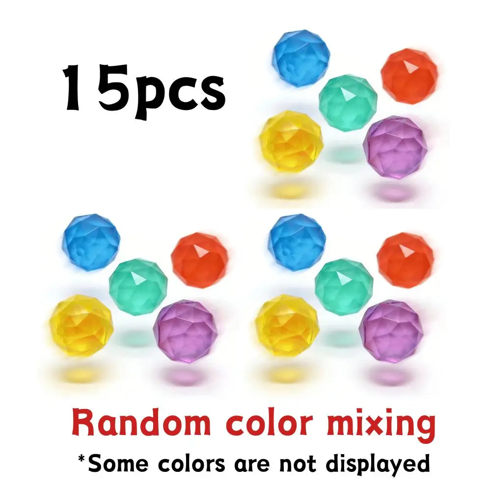 10/15/50/100pcs 25mm Rubber Bouncing Pet Toy Ball High Elasticity Mixing Colors Sparkling Birthday Party Game Prizes YMY