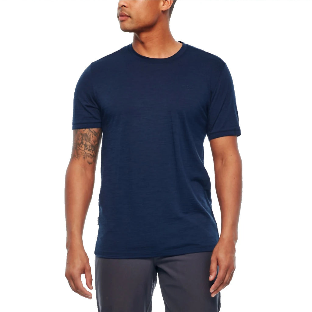 Men's 100% Superfine Merino Wool T-Shirt Base Layer Wicking Breathable Quick Dry Anti-Odor No-itch Comfortable Fit Size