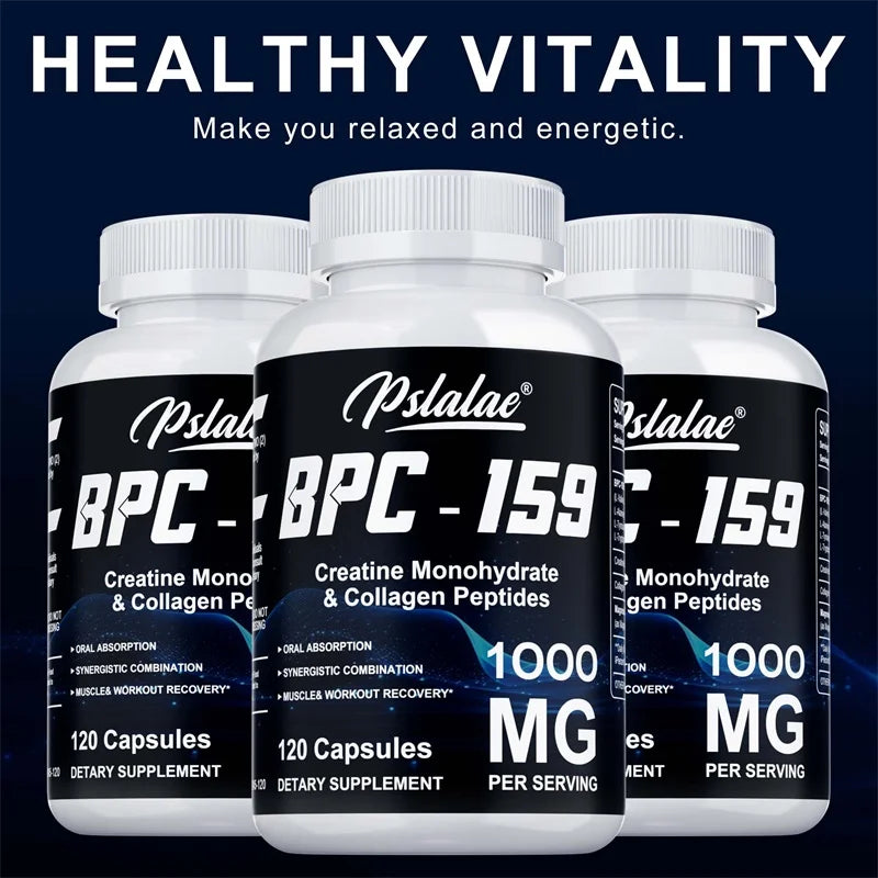 BPC-159, with Creatine Monohydrate & Collagen Peptides - Supports Muscle and Athletic Recovery and Promotes Overall Well-being