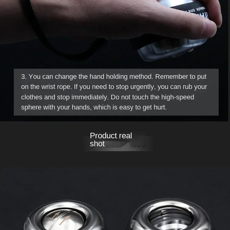 All metal  wrist gyro forearm strength led gyro ball arm muscle fitness training equipment Intensify Professional training