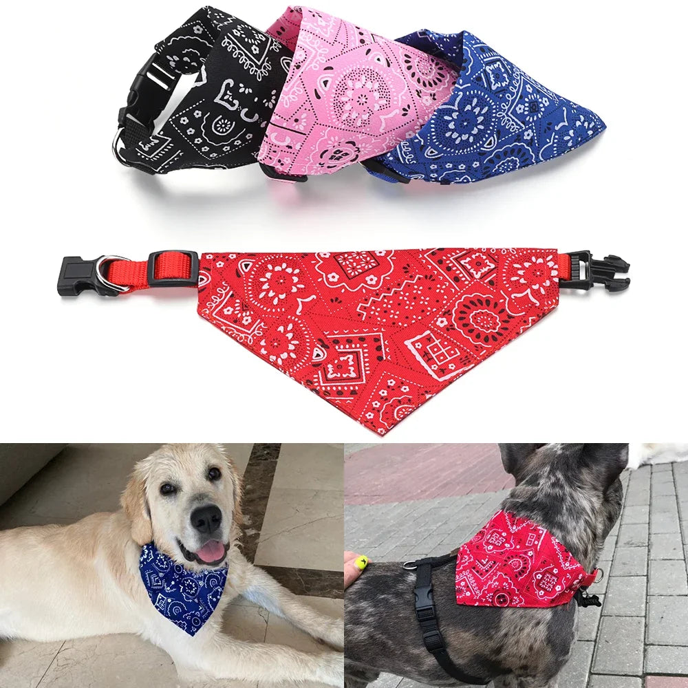 Adjustable Pet Bandana – Washable Triangular Scarf Bib for Dogs & Cats, Neck Decor, for Teddy/Bichon/Shiba/Corgi/Golden/Labrador