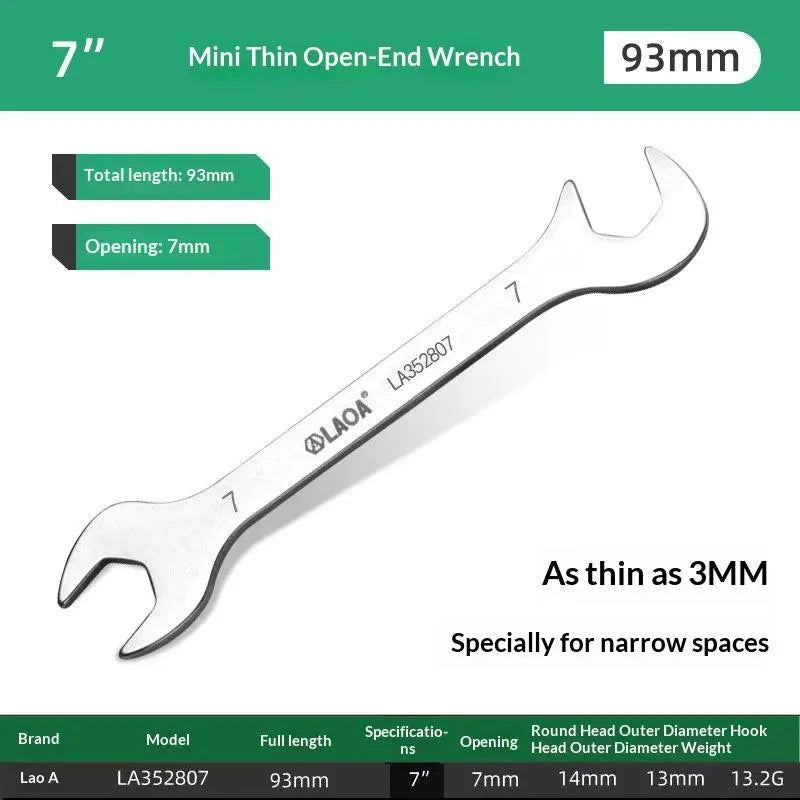 1/8/10Pcs Mini Thin Stainless Steel Double Open-end Wrench 5-11mm Dual-purpose Wrench For Repair Hand Tool Accessory