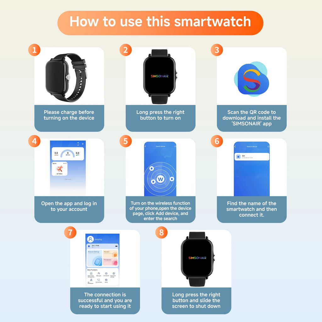 NEW Smart Watch Full Screen Multi-color Watch Strap Wireless Call For Android/IOS Message Reminder Outdoor Sport Watch Men Women