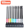 25-150mm Magnetic Screwdriver Bit Set S2 Alloy Steel Torx Impact Screw Driver Bits Hex Shank Batch Head with Holder Hand Tools