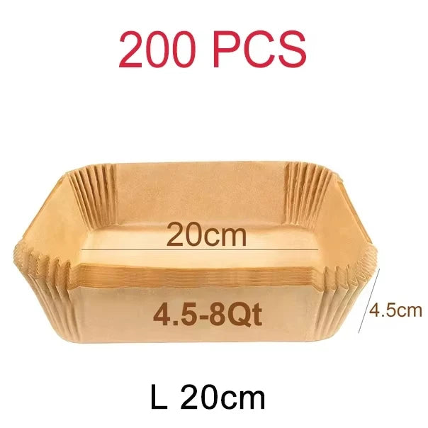 50-300Pcs Large Hot Air Fryer Paper Liners 23cm Square Airfryer Disposable Special Parchment Paper Trays 9inch Oven Baking Molds