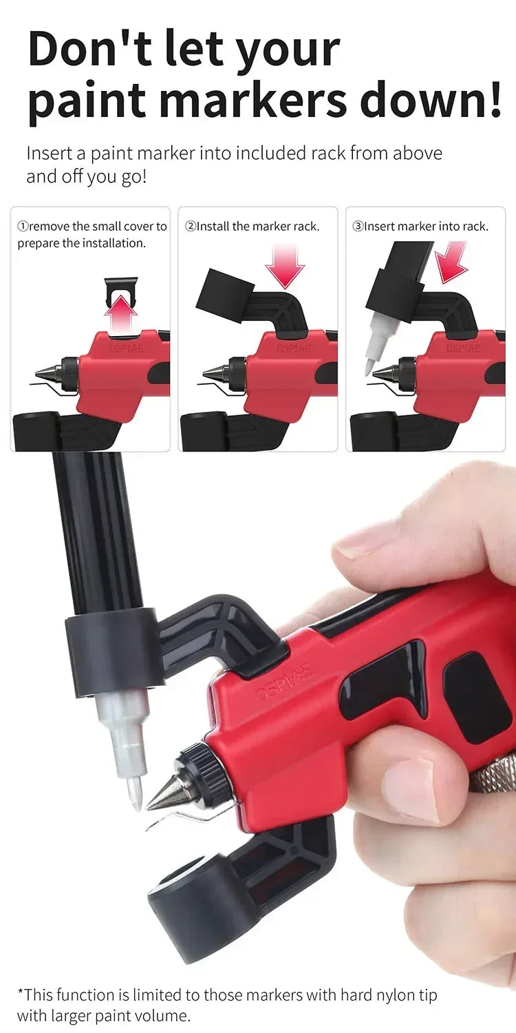 PT-AB Wash-Free Airbrush with Marker Rack for Scale Model Painting Quick Color Change Hobbyist DIY Craft Tools