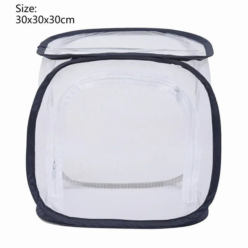 Portable folding insect breeding cage butterfly breeding hatching breathable transparent mesh box observation box insect house
