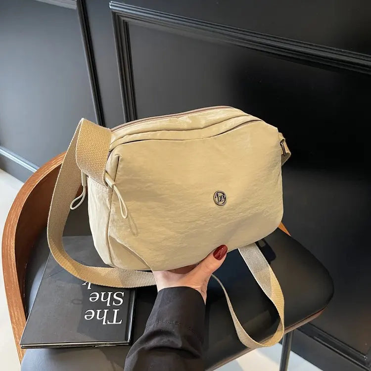 New 2025 Multi-Layer Casual Women's Crossbody Bag Portable Multi-Pocket Lightweight Waterproof Nylon Bag Soft Square Bag