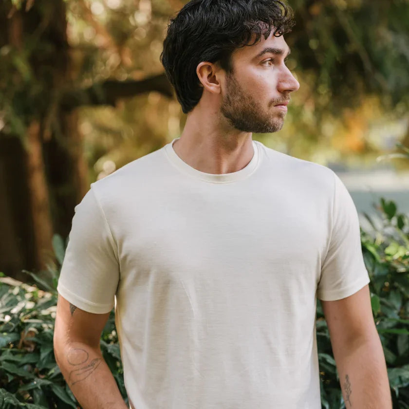 Men's 100% Superfine Merino Wool T-Shirt Base Layer Wicking Breathable Quick Dry Anti-Odor No-itch Comfortable Fit Size