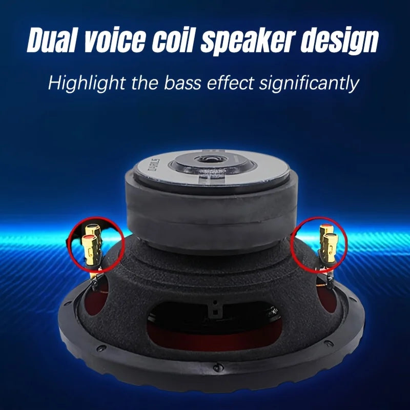8-inch/10 inch/12 inch high-power car subwoofer - single or double coil design, Cannon edge, 500W RMS power processing capabilit