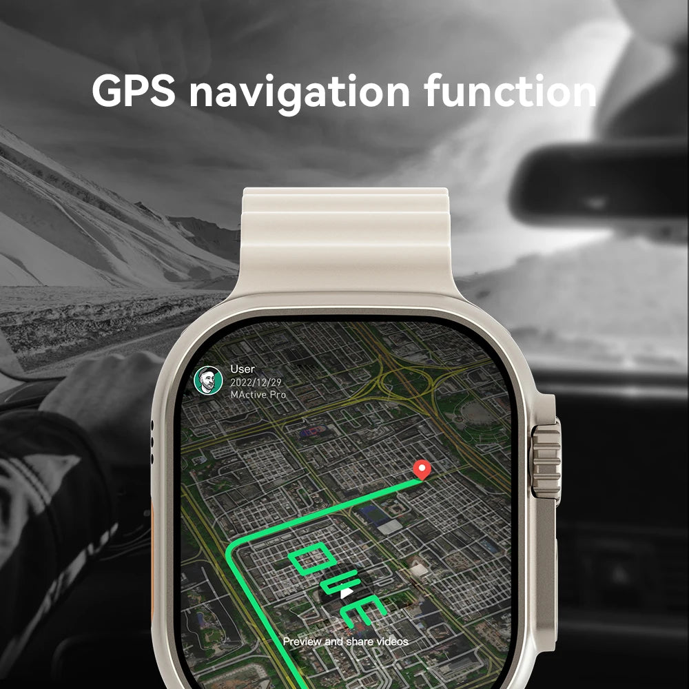 Microwear Ultra Ai3 Smartwatch 5G 180° Rotating Camera Google Play GPS WIFI 2.2inch Amoled HD Display 4G Calling Smartwatch Men