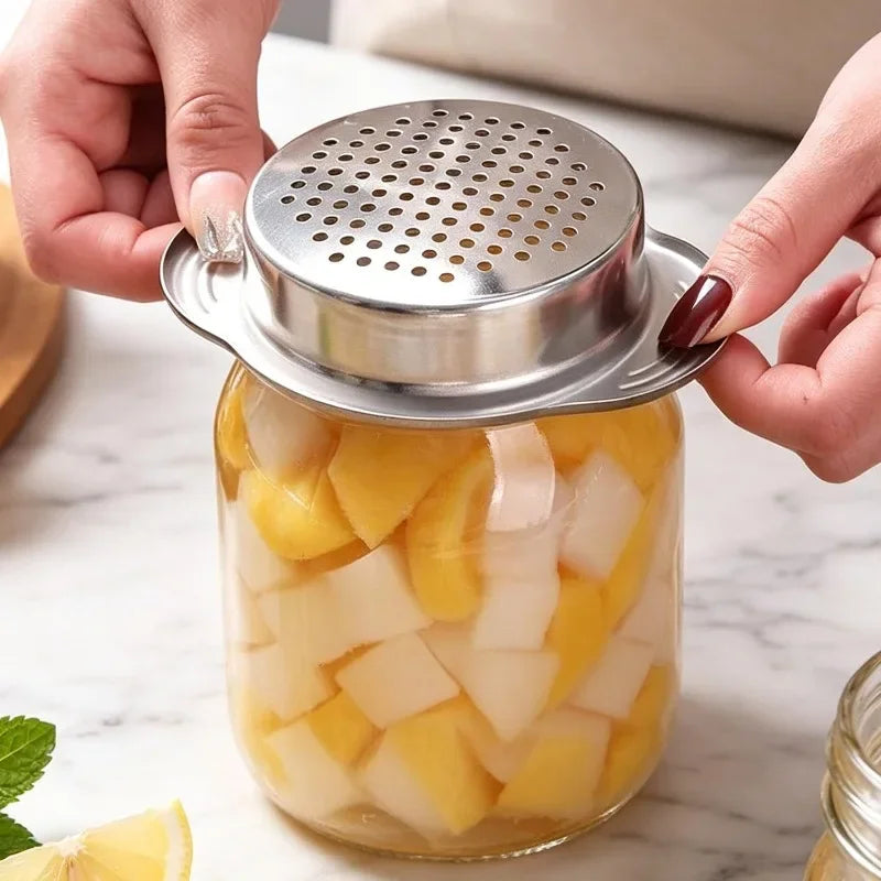 Can Strainer Stainless Steel Food Drainer Double Handle Compact Kitchen Gadget for Tuna Beans Vegetable Quick Drain Tool Durable