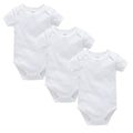 2025 Solid White Baby Clothes Short Sleeve Cotton Baby Girls Boys Bodysuit Newborn body bebe 0-24 months Infant Jumpsuit