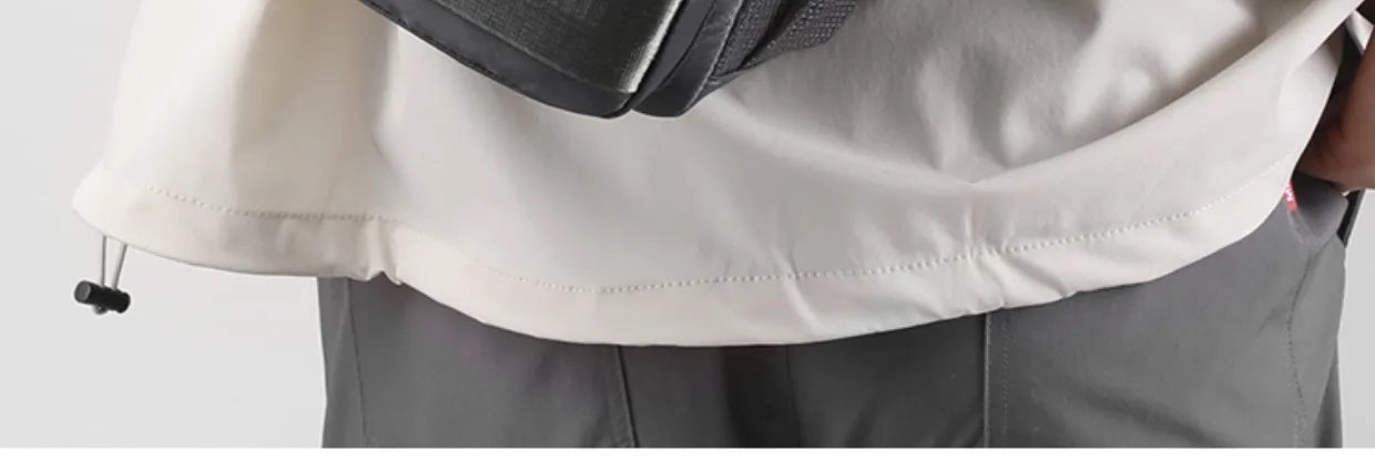 Fashionable Men's Crossbody Bag Student Casual Waist Bag Nylon Material Zipper Closure Soft Handle Multi-Compartment Pack