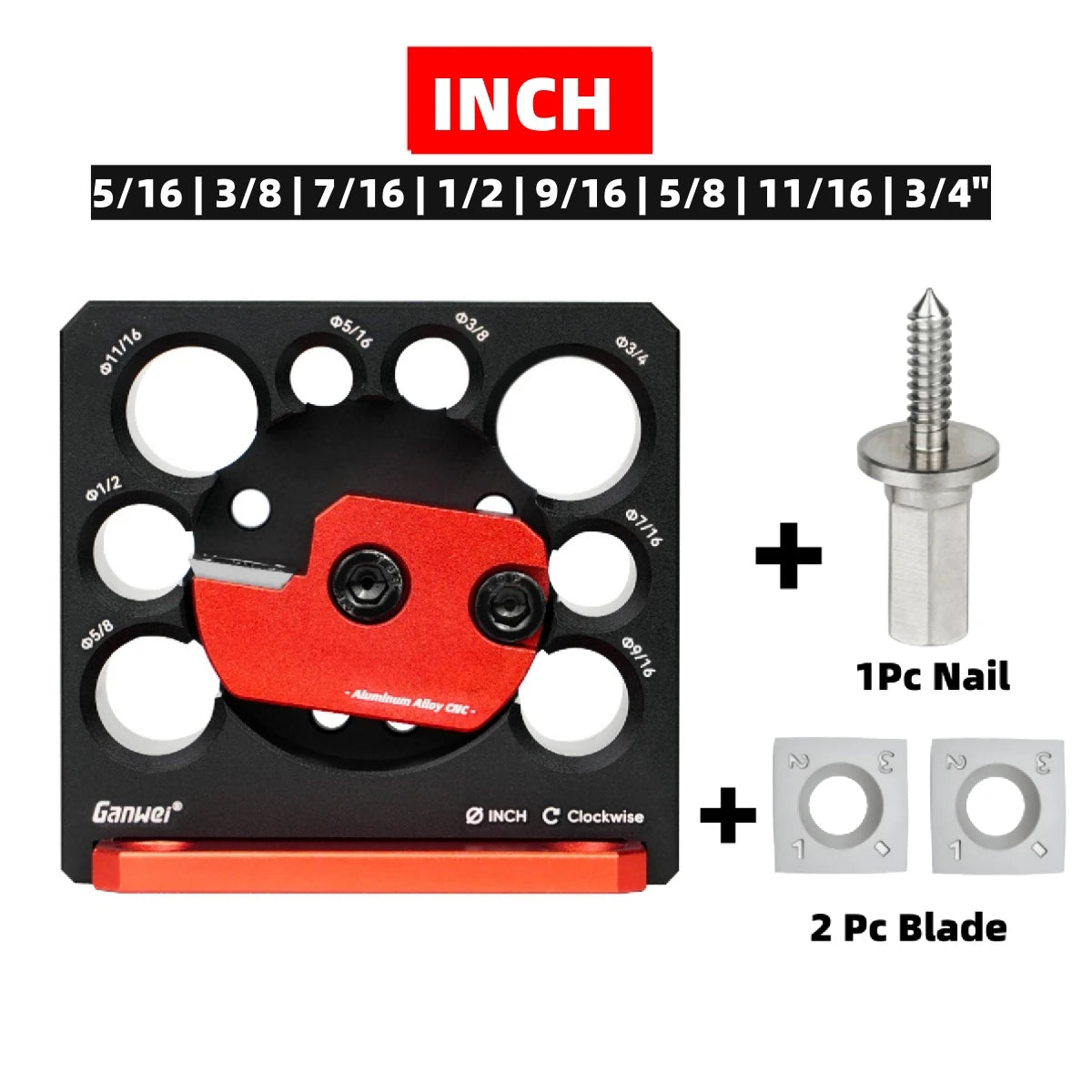 8 Holes Dowel Maker Jig Kit w/ Carbide Blades -Metric and Inch Woodworking Electric Drill Milling Dowel Round Rod Auxiliary Tool