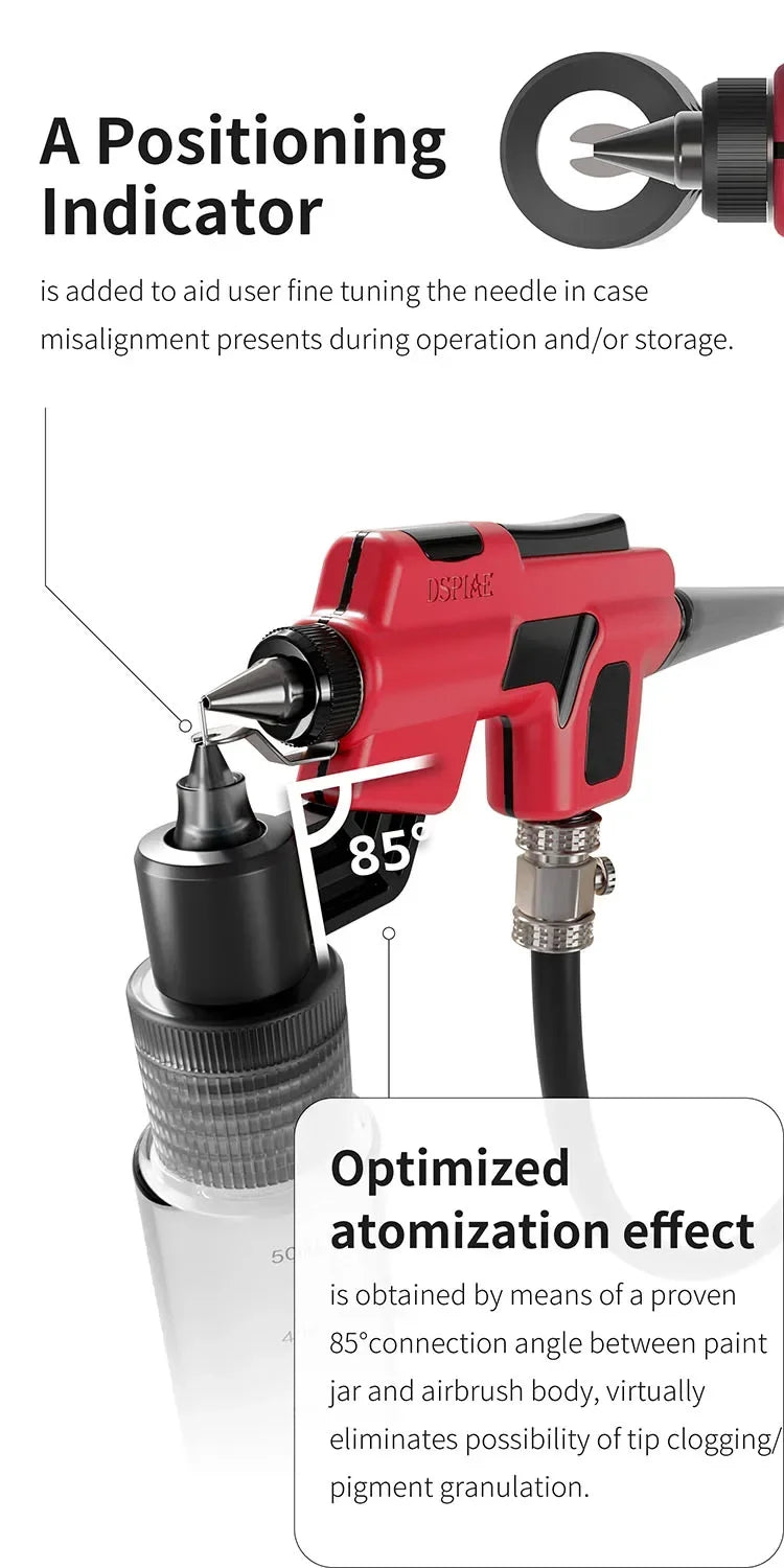 PT-AB Wash-Free Airbrush with Marker Rack for Scale Model Painting Quick Color Change Hobbyist DIY Craft Tools