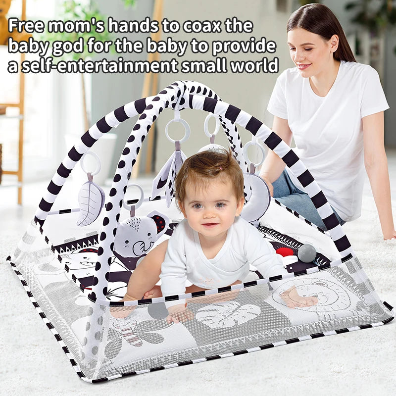 Multifunctional Baby Fitness Frame Crawling Mat Early Education Activity Fitness Room Toys Puzzle Game Mat Infant Rug Toys Gift