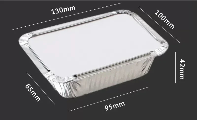 100 Pieces of Barbecue Tin Foil Special Packaging Box Aluminum Foil Lunch Box Home Takeaway Air Fryer Disposable Tin Foil Bowl