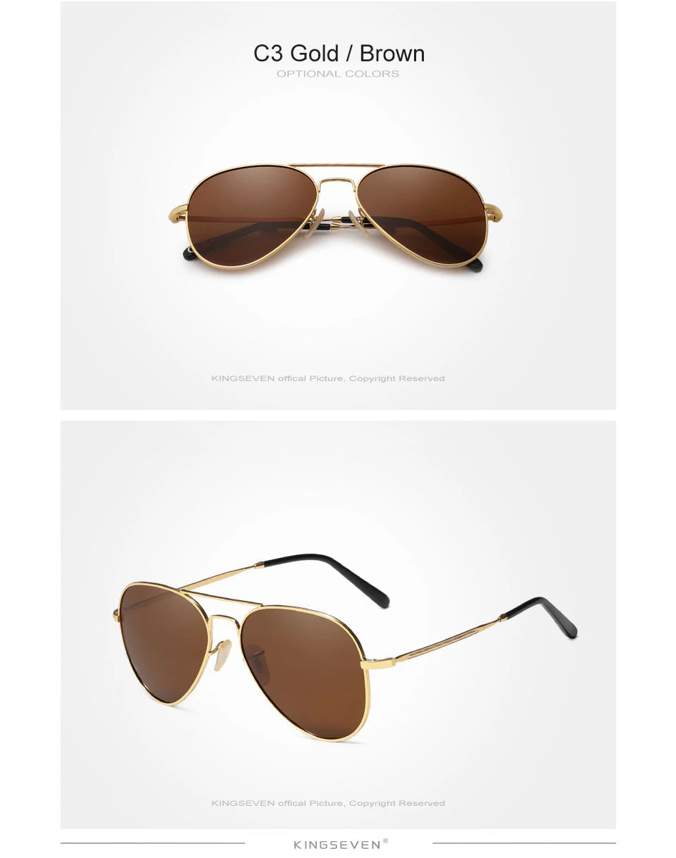 KINGSEVEN Pilot Men Sunglasses Polarized Large Frame UV400 Glasses Women Retro Luxury Driving Causal Fashion Outdoor Eyewear