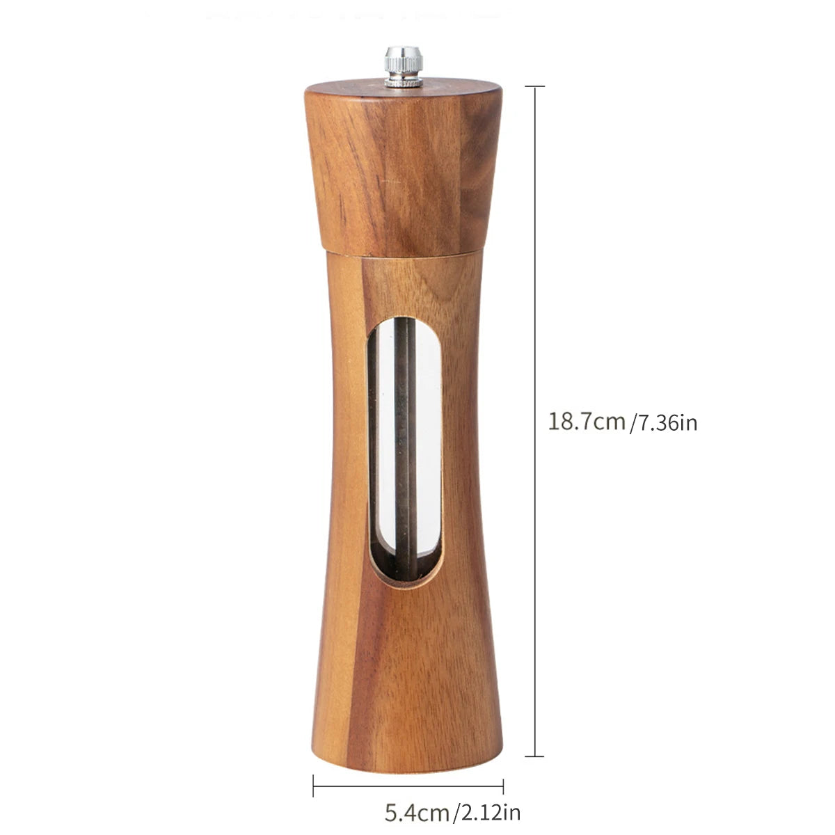 1PC-Household pepper mill, sea salt and Sichuan pepper grinder, pagoda-style wooden kitchen pepper mill, manual grinder